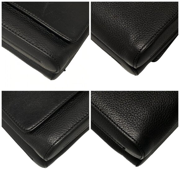 Auth CHRISTIAN LOUBOUTIN Bench Reporter - Black Leather Hardware Shoulder Bag - Picture 16 of 16